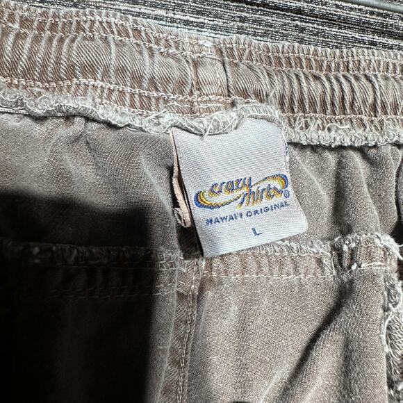 Crazy Shirts Pants Men's Size L Brown Chocolate Dyed Lounge Drawstring Faded VTG - Picture 4 of 14